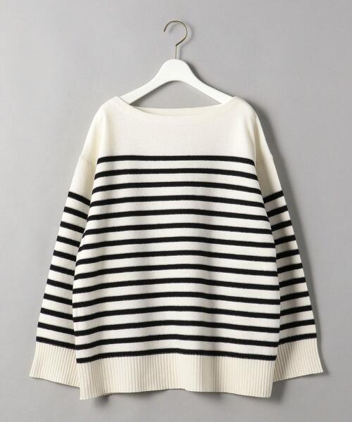BEAUTY&YOUTH UNITED ARROWS(ビューティーアンドユースユナイテッドアローズ)の「BY ウールブレンド ボーダー ニット プルオーバー(ニット/セーター・レディース・ホワイト/ブラック・FREE)」の11枚目の写真
