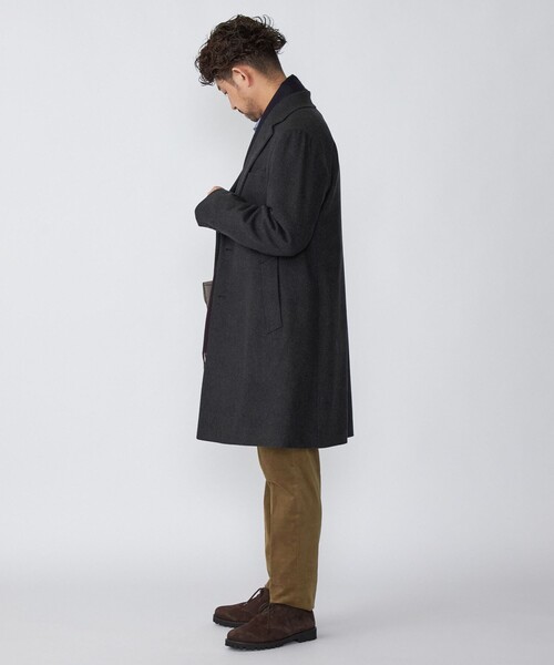 SHIPS（シップス）の「SHIPS: ウール カシミヤ チェスターコート（チェスターコート・メンズ・ネイビー/ベージュ系その他/チャコールグレー・SMALL/MEDIUM/X-LARGE/LARGE）」の5枚目の写真