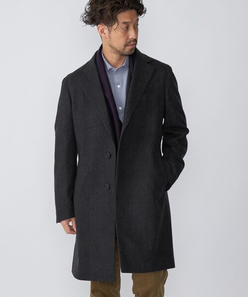 SHIPS（シップス）の「SHIPS: ウール カシミヤ チェスターコート（チェスターコート・メンズ・ネイビー/ベージュ系その他/チャコールグレー・SMALL/MEDIUM/X-LARGE/LARGE）」の6枚目の写真