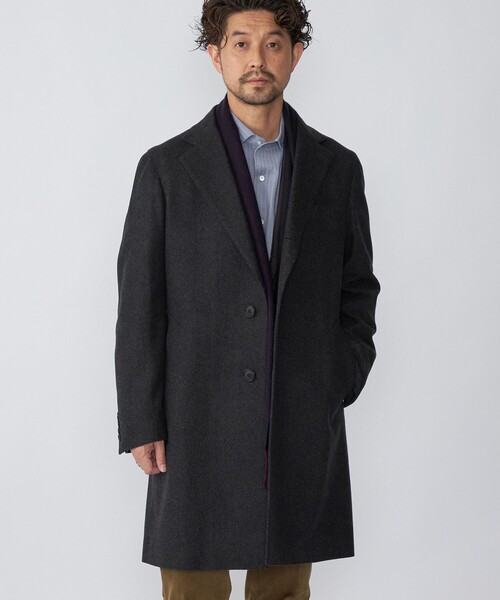 SHIPS（シップス）の「SHIPS: ウール カシミヤ チェスターコート（チェスターコート・メンズ・ネイビー/ベージュ系その他/チャコールグレー・SMALL/MEDIUM/X-LARGE/LARGE）」の13枚目の写真