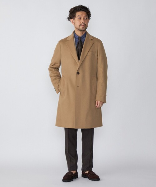 SHIPS（シップス）の「SHIPS: ウール カシミヤ チェスターコート（チェスターコート・メンズ・ネイビー/ベージュ系その他/チャコールグレー・SMALL/MEDIUM/X-LARGE/LARGE）」の14枚目の写真