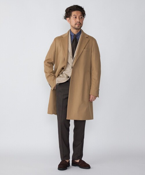 SHIPS（シップス）の「SHIPS: ウール カシミヤ チェスターコート（チェスターコート・メンズ・ネイビー/ベージュ系その他/チャコールグレー・SMALL/MEDIUM/X-LARGE/LARGE）」の19枚目の写真