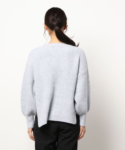 HONEYSUCKLE ROSE（ハニーサックルローズ）の「【HONEYSUCKLE ROSE】サイドスリットニット（ニット/セーター・レディース・グリーン/ライトグレー/ベージュ・M/L）」の5枚目の写真