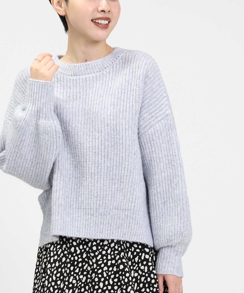 HONEYSUCKLE ROSE（ハニーサックルローズ）の「【HONEYSUCKLE ROSE】サイドスリットニット（ニット/セーター・レディース・グリーン/ライトグレー/ベージュ・M/L）」の2枚目の写真