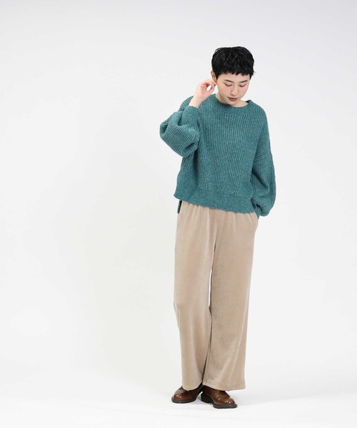 HONEYSUCKLE ROSE（ハニーサックルローズ）の「【HONEYSUCKLE ROSE】サイドスリットニット（ニット/セーター・レディース・グリーン/ライトグレー/ベージュ・M/L）」の12枚目の写真