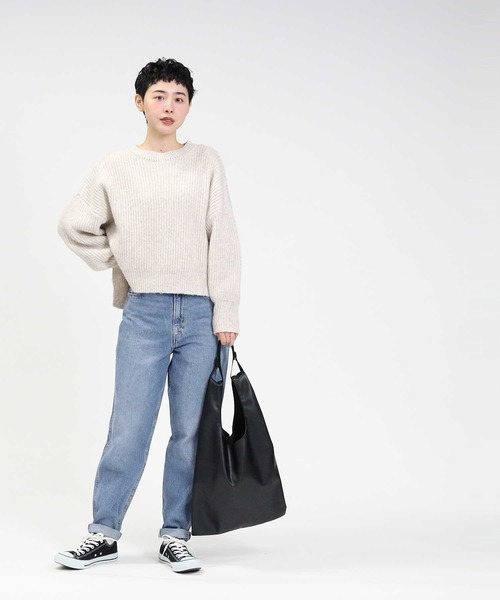 HONEYSUCKLE ROSE（ハニーサックルローズ）の「【HONEYSUCKLE ROSE】サイドスリットニット（ニット/セーター・レディース・グリーン/ライトグレー/ベージュ・M/L）」の9枚目の写真