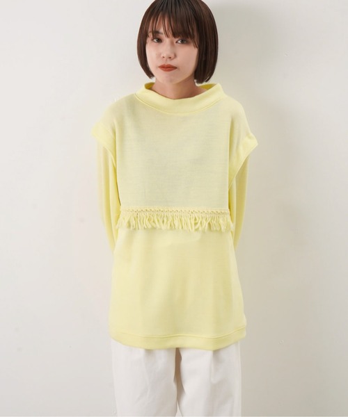 RODEO(ロデオ)の「RODEO ロデオ フリンジニットトップス(Tシャツ/カットソー・レディース・ブラック/ベージュ/ライトイエロー・FREE)」の8枚目の写真