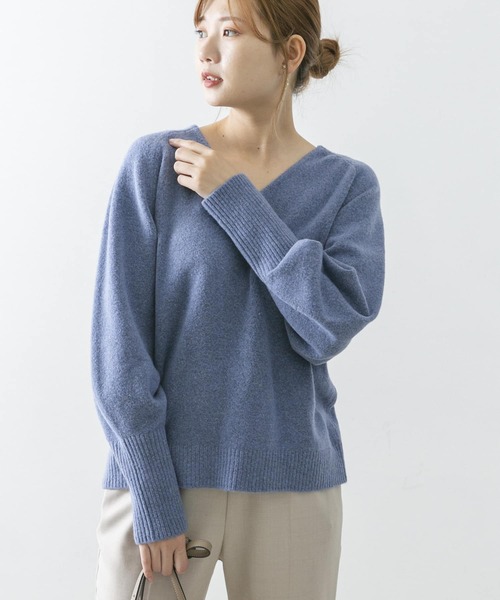 URBAN RESEARCH ROSSO（アーバンリサーチロッソ）の「ボリュームスリーブハイゲージニット（ニット/セーター・レディース・オフホワイト/キャメル/ライトブルー・FREE）」の12枚目の写真