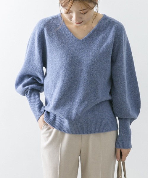 URBAN RESEARCH ROSSO（アーバンリサーチロッソ）の「ボリュームスリーブハイゲージニット（ニット/セーター・レディース・オフホワイト/キャメル/ライトブルー・FREE）」の13枚目の写真