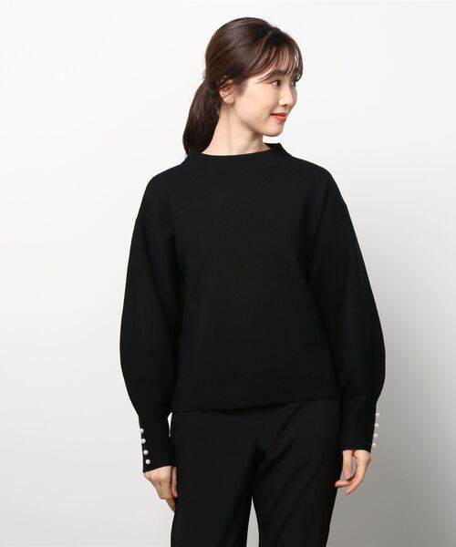 NANO universe（ナノユニバース）の「パールボタン変形スリーブニット（ニット/セーター・レディース・ホワイト/ブラック・FREE）」の11枚目の写真