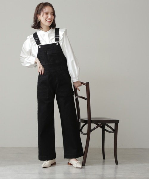 N.（N. Natural Beauty Basic）（エヌエヌナチュラルビューティーベーシック）の「◆スタンドネックフリル長袖ブラウス（シャツ/ブラウス・レディース・ブラック/オフホワイト/イエロー・MEDIUM）」の6枚目の写真