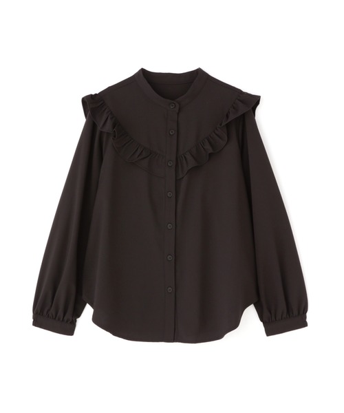 N.（N. Natural Beauty Basic）（エヌエヌナチュラルビューティーベーシック）の「◆スタンドネックフリル長袖ブラウス（シャツ/ブラウス・レディース・ブラック/オフホワイト/イエロー・MEDIUM）」の13枚目の写真