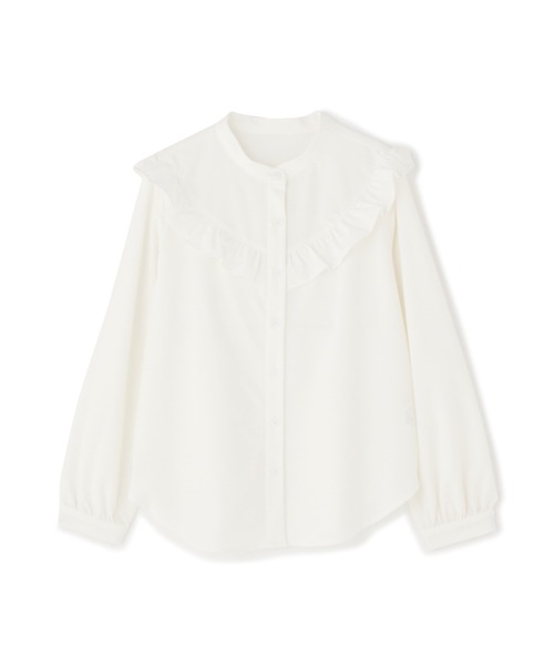 N.（N. Natural Beauty Basic）（エヌエヌナチュラルビューティーベーシック）の「◆スタンドネックフリル長袖ブラウス（シャツ/ブラウス・レディース・ブラック/オフホワイト/イエロー・MEDIUM）」の11枚目の写真