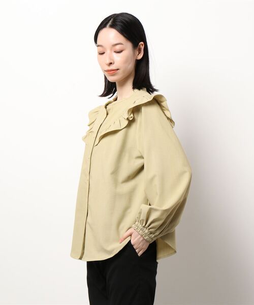 N.（N. Natural Beauty Basic）（エヌエヌナチュラルビューティーベーシック）の「◆スタンドネックフリル長袖ブラウス（シャツ/ブラウス・レディース・ブラック/オフホワイト/イエロー・MEDIUM）」の17枚目の写真