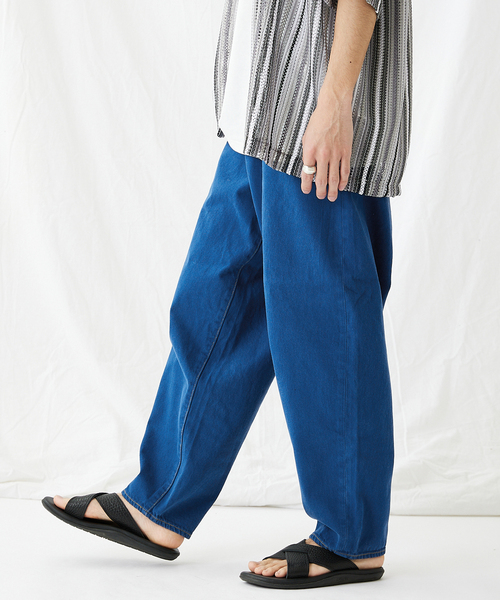 JOURNAL STANDARD（ジャーナルスタンダード）の「バルーン デニム カラーオーバーダイ（デニムパンツ・メンズ・マスタード/グリーン/ブルー系その他/オレンジ/インディゴブルー/ピンク/モスグリーン・SMALL/MEDIUM/LARGE）」の4枚目の写真