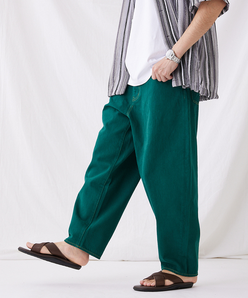 JOURNAL STANDARD（ジャーナルスタンダード）の「バルーン デニム カラーオーバーダイ（デニムパンツ・メンズ・マスタード/グリーン/ブルー系その他/オレンジ/インディゴブルー/ピンク/モスグリーン・SMALL/MEDIUM/LARGE）」の2枚目の写真