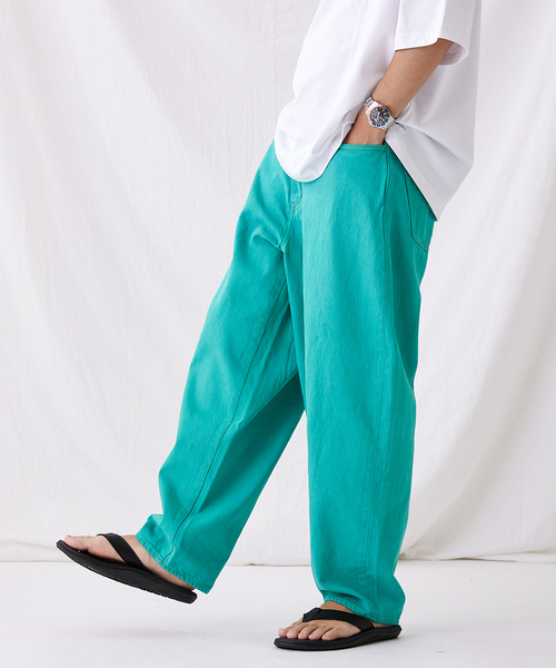 JOURNAL STANDARD（ジャーナルスタンダード）の「バルーン デニム カラーオーバーダイ（デニムパンツ・メンズ・マスタード/グリーン/ブルー系その他/オレンジ/インディゴブルー/ピンク/モスグリーン・SMALL/MEDIUM/LARGE）」の3枚目の写真