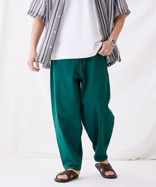 JOURNAL STANDARD（ジャーナルスタンダード）の「バルーン デニム カラーオーバーダイ（デニムパンツ・メンズ・マスタード/グリーン/ブルー系その他/オレンジ/インディゴブルー/ピンク/モスグリーン・SMALL/MEDIUM/LARGE）」の14枚目の写真