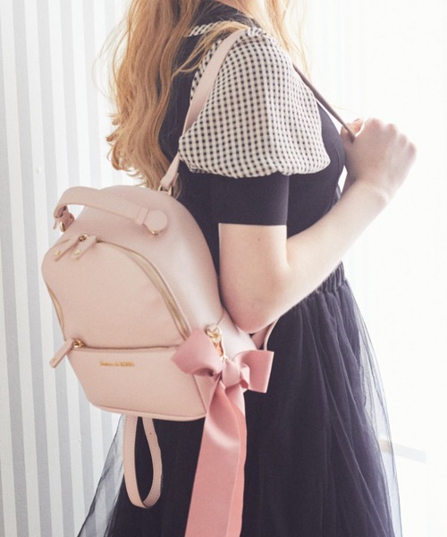 Maison de FLEUR（メゾンドフルール）の「リボンMリュック（バックパック/リュック・レディース・ブラック/ピンク・FREE）」の2枚目の写真