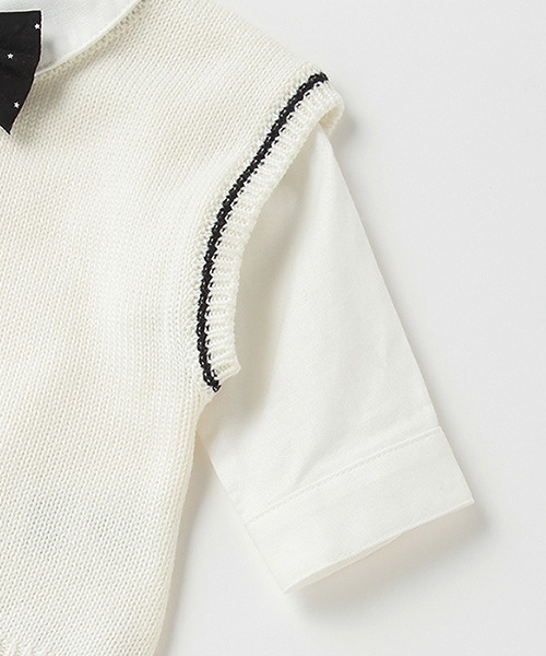 petit main（プティマイン）の「【弱酸性】おめかし2WAYオール（ロンパース・キッズ・ブルーグレー/アイボリー・50-70cm）」の8枚目の写真