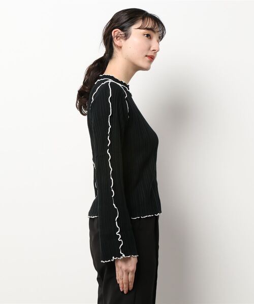 archives（アルシーヴ）の「メローインナーニット（ニット/セーター・レディース・ブラック/オフホワイト/オレンジ・MEDIUM）」の19枚目の写真