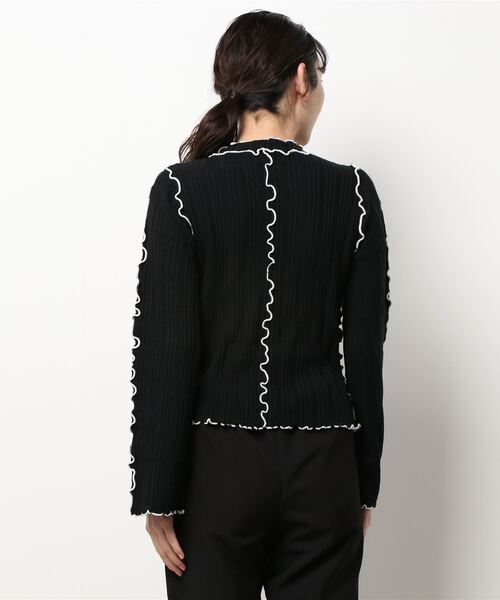 archives（アルシーヴ）の「メローインナーニット（ニット/セーター・レディース・ブラック/オフホワイト/オレンジ・MEDIUM）」の15枚目の写真