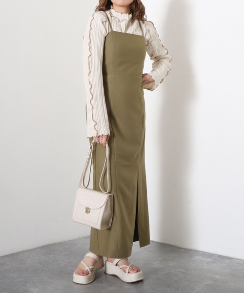 archives（アルシーヴ）の「メローインナーニット（ニット/セーター・レディース・ブラック/オフホワイト/オレンジ・MEDIUM）」の4枚目の写真