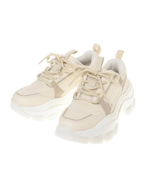 INGNI(イング)の「クリアDADスニーカー(スニーカー・レディース・アイボリー/ブラック×ホワイト・M/L)」の3枚目の写真