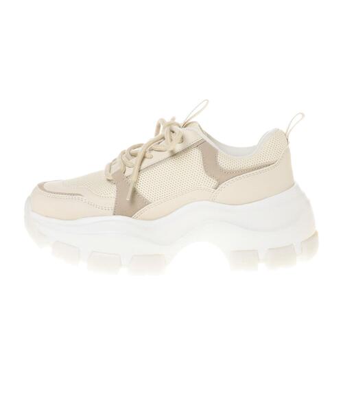 INGNI(イング)の「クリアDADスニーカー(スニーカー・レディース・アイボリー/ブラック×ホワイト・M/L)」の4枚目の写真