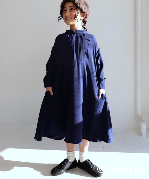 antiqua(アンティカ)の「雰囲気アップ。ブザムワンピース(ワンピース・キッズ・パープル/ブラック/ネイビー・5/4/6/3)」の3枚目の写真