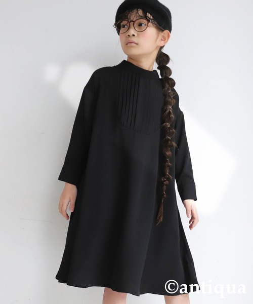 antiqua(アンティカ)の「雰囲気アップ。ブザムワンピース(ワンピース・キッズ・パープル/ブラック/ネイビー・5/4/6/3)」の2枚目の写真