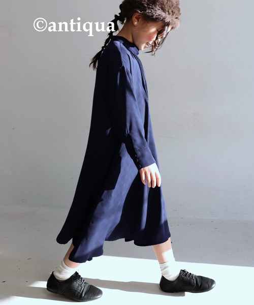 antiqua(アンティカ)の「雰囲気アップ。ブザムワンピース(ワンピース・キッズ・パープル/ブラック/ネイビー・5/4/6/3)」の11枚目の写真