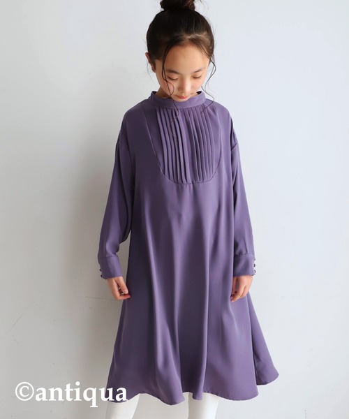 antiqua(アンティカ)の「雰囲気アップ。ブザムワンピース(ワンピース・キッズ・パープル/ブラック/ネイビー・5/4/6/3)」の14枚目の写真