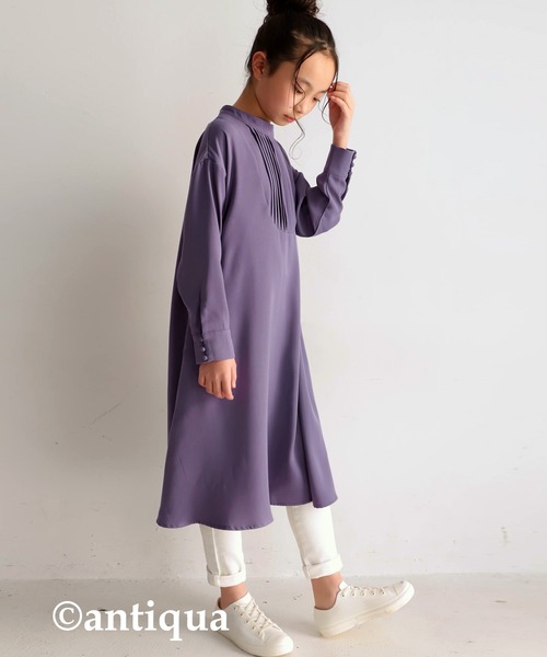 antiqua(アンティカ)の「雰囲気アップ。ブザムワンピース(ワンピース・キッズ・パープル/ブラック/ネイビー・5/4/6/3)」の16枚目の写真