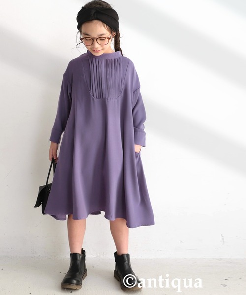 antiqua(アンティカ)の「雰囲気アップ。ブザムワンピース(ワンピース・キッズ・パープル/ブラック/ネイビー・5/4/6/3)」の18枚目の写真