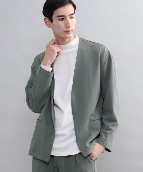 THE SHOP TK （ザ ショップ ティーケー ）の「◆【NO MORE 映画泥棒コラボ】アムンゼンダンボールカーデ（カーディガン/ボレロ・メンズ・ブラック/グリーン/ブラウン系・04/02/03/01）」の3枚目の写真