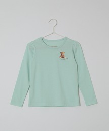 ROPE' PICNIC（ロペピクニック）の「【KIDS】くまグラフィック袖ギャザーロングTシャツ（Tシャツ/カットソー・キッズ）」