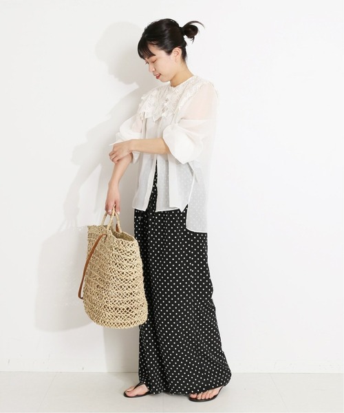 VERMEIL par iena（ヴェルメイユパーイエナ）の「《追加》ドットワイドパンツ（その他パンツ・レディース・ブラック・38/36/40）」の2枚目の写真