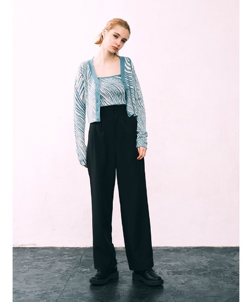 ENVYM（アンビー）の「ダブルベルトスラックスＰＴ（スラックス・レディース・ベージュ/ブラック/ブルー/グレー・FREE）」の8枚目の写真