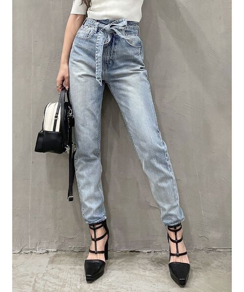 GYDA（ジェイダ）の「H/W リボンペグトップデニムパンツ（デニムパンツ・レディース・ライトブルー/ブルー・SMALL/MEDIUM）」の6枚目の写真