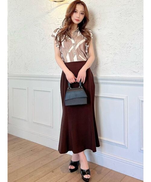 RESEXXY(リゼクシー)の「ニュアンスパターンラッフルシャツ(シャツ/ブラウス・レディース・ブラック/ピンク/ブルー/ベージュ・FREE)」の14枚目の写真