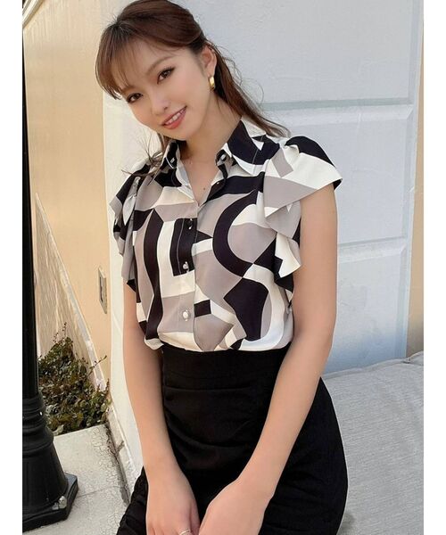 RESEXXY(リゼクシー)の「ニュアンスパターンラッフルシャツ(シャツ/ブラウス・レディース・ブラック/ピンク/ブルー/ベージュ・FREE)」の19枚目の写真