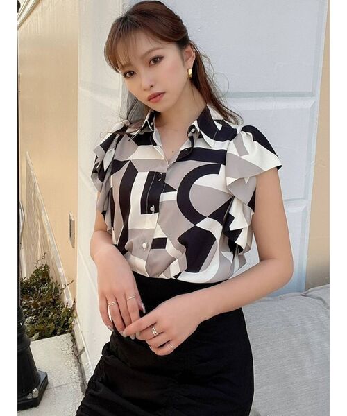 RESEXXY(リゼクシー)の「ニュアンスパターンラッフルシャツ(シャツ/ブラウス・レディース・ブラック/ピンク/ブルー/ベージュ・FREE)」の20枚目の写真