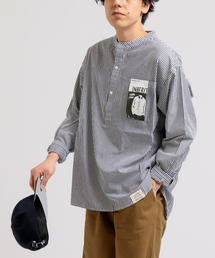 ストライプP/O シャツ