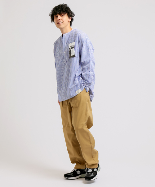 B.C STOCK（ベーセーストック）の「ストライプP/O シャツ（シャツ/ブラウス・メンズ・ブラック/ネイビー・MEDIUM/LARGE）」の8枚目の写真