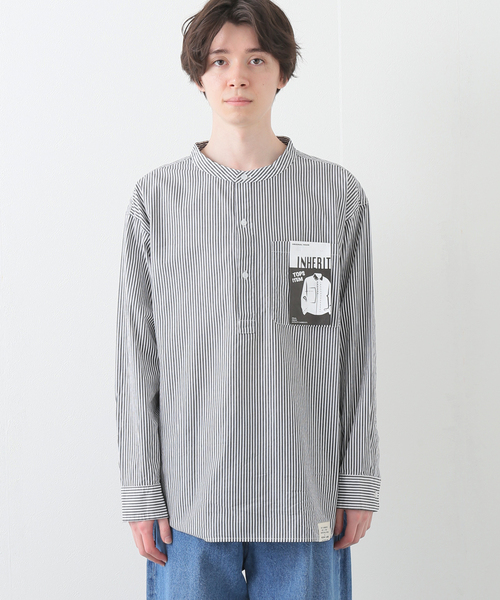 B.C STOCK（ベーセーストック）の「ストライプP/O シャツ（シャツ/ブラウス・メンズ・ブラック/ネイビー・MEDIUM/LARGE）」の12枚目の写真