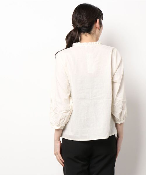 ehka sopo（エヘカソポ）の「スタンドフリル七分袖ブラウス（シャツ/ブラウス・レディース・オフホワイト/キナリ・ﾌﾘ-）」の4枚目の写真