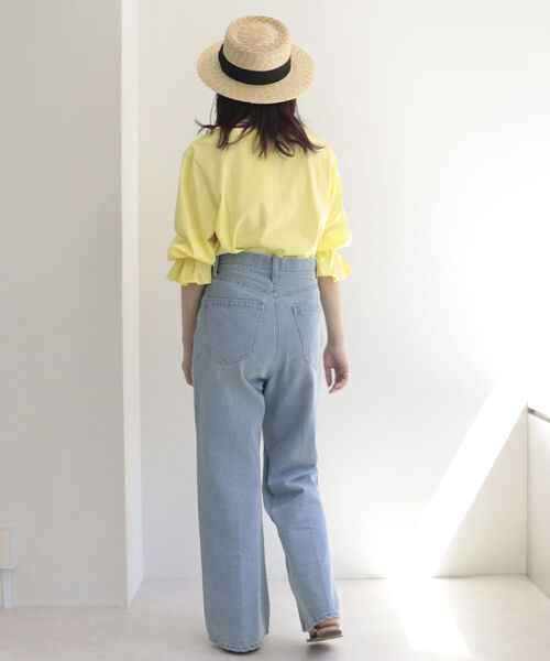 fredy emue(フレディエミュ)の「【WEB限定】タックスリーブカットソープルオーバー(Tシャツ/カットソー・レディース・ブラック/ベージュ/イエロー・38)」の5枚目の写真