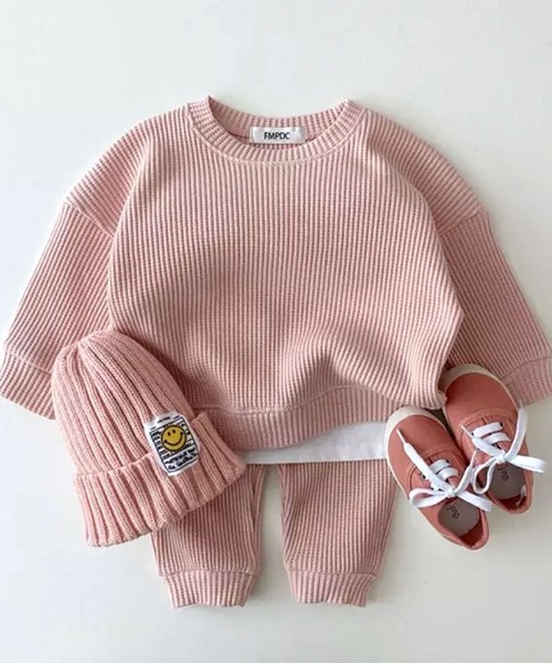 Bambin（ボンバン）の「【 Bambin / ボンバン 】 キッズ 柔らか素材  上下2点セット スウェット（スウェット・キッズ・グレー/ピンク/グリーン・FREE）」の3枚目の写真