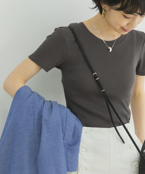 URBAN RESEARCH（アーバンリサーチ）の「コンパクトテレコTシャツ（Tシャツ/カットソー・レディース・レッド/チャコールグレー/ライトグレー・FREE）」の2枚目の写真